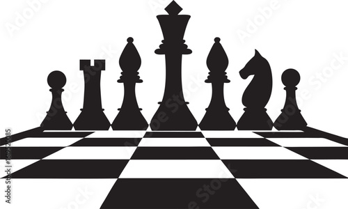 Chess piece black silhouette vector illustration	