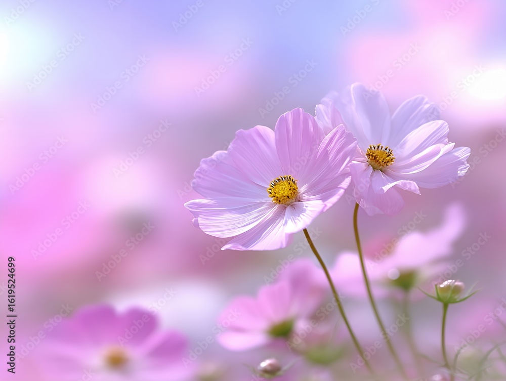 やわらかく咲くコスモスの花 やわらかく咲くコスモスの花
