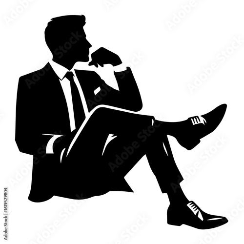 Man Sitting and Pondering
