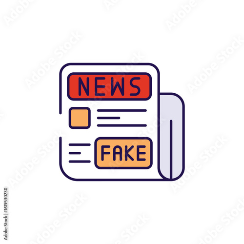 Fake News icon design with white background stock illustration