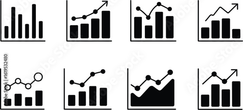 Illustration of several different types of black and white graph representations