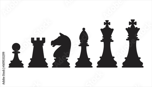 king of queen chess silhouette vector design 