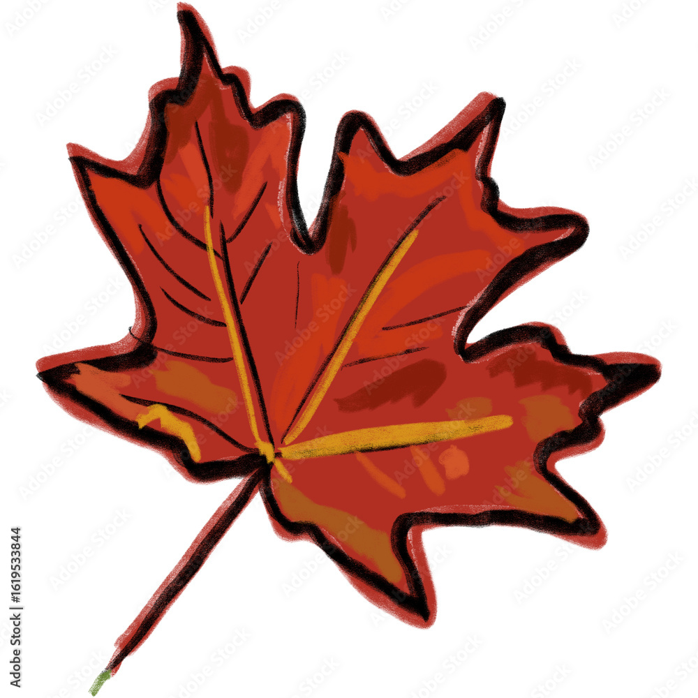 Fototapeta premium Hand drawing leaf illustrations unique