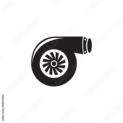 Vector design of diesel turbo engine silhouette
