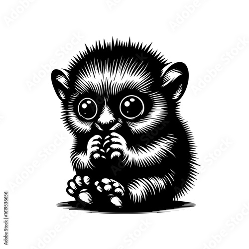 Adorable Fluffy Creature with Big Eyes.