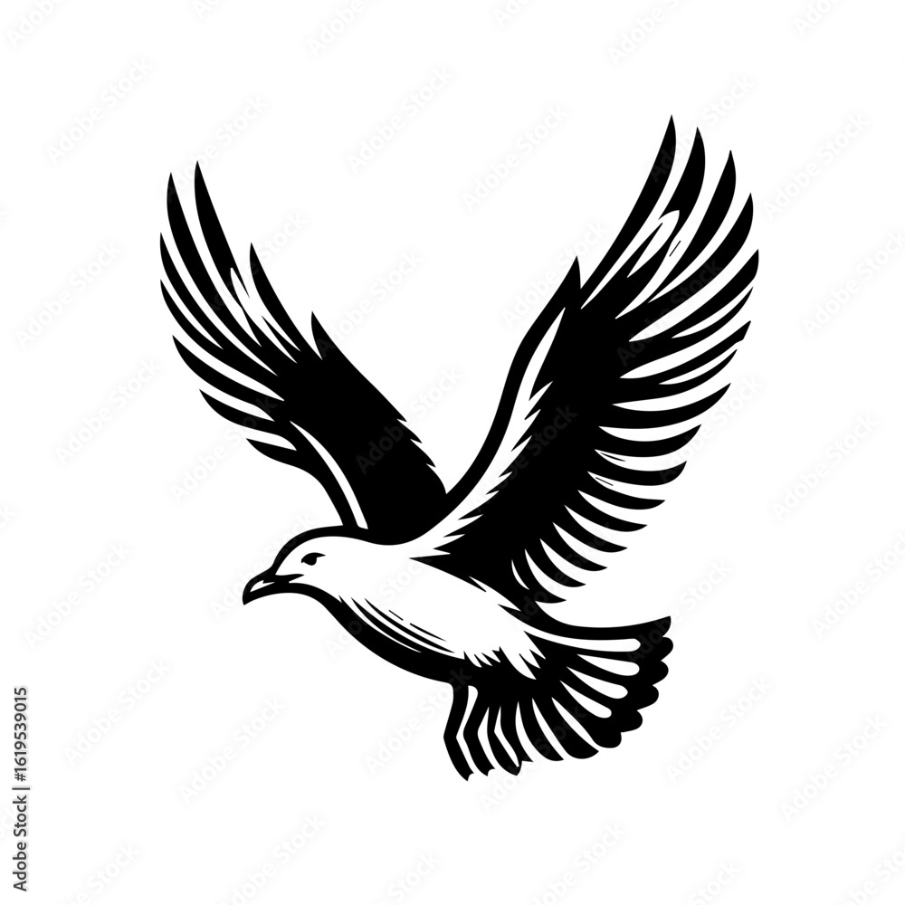 Fototapeta premium Majestic Eagle Soaring with Wings Spread Wide.