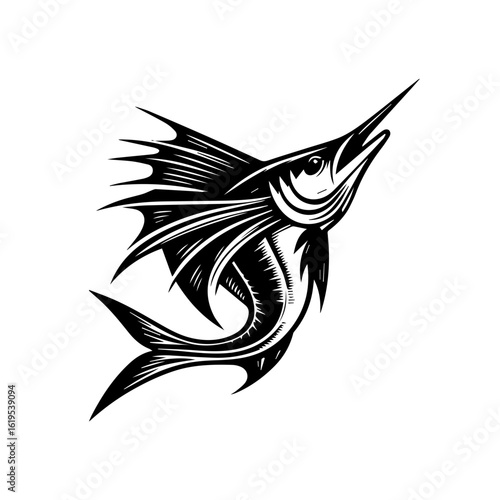 Majestic Marlin Fish Illustration.