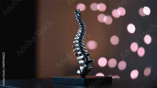 Anatomical Spine Model Close Up for Medical Education or Chiropractic Promotion and Spine Health Awareness Campaign