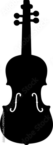 Black silhouette of a violin musical instrument string instrument