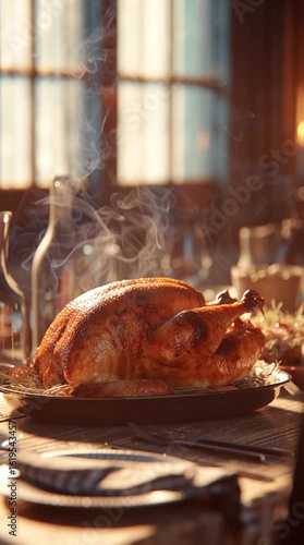 Freshly roasted turkey for thanksgiving holiday