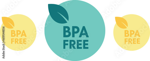 Bpa free product label design for safe plastic and eco friendly materials vector design