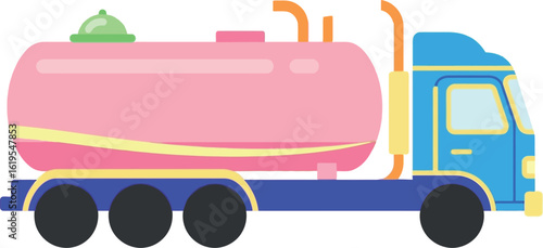 Cartoon tank truck vector illustration for kids transport and transportation design