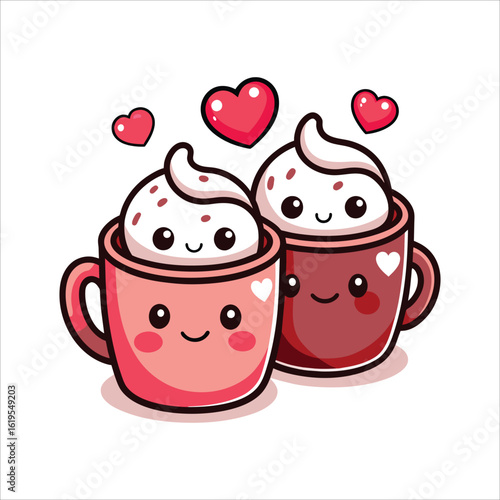 cup of coffee with hearts
