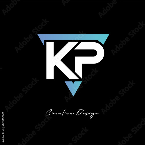 Free Download KP Letter Logo in Triangle -Modern Gradient Monogram for Branding & Identity Design - GFXLoad