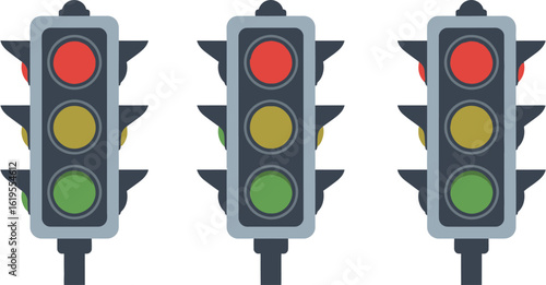 Traffic lights illustration vector design for road safety and transportation use