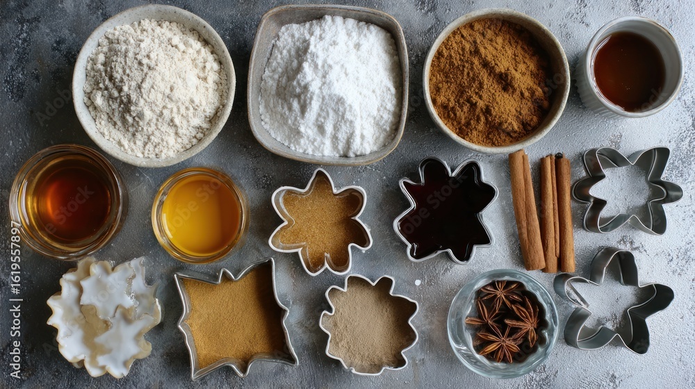 Fototapeta premium Baking ingredients laid out (1)