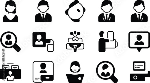 Icons of people and searching