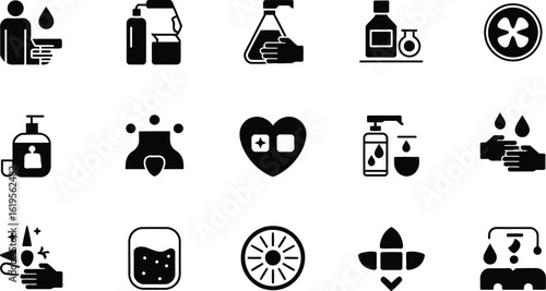 Hygiene and medical icons set