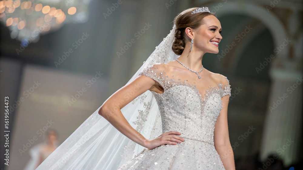 Naklejka premium bride in a wedding dress