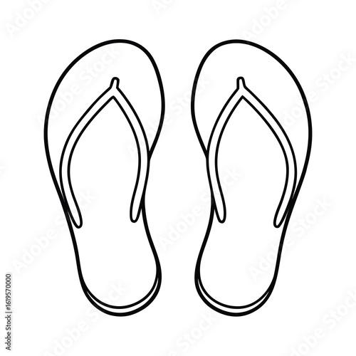pair of flip flops outline clipart