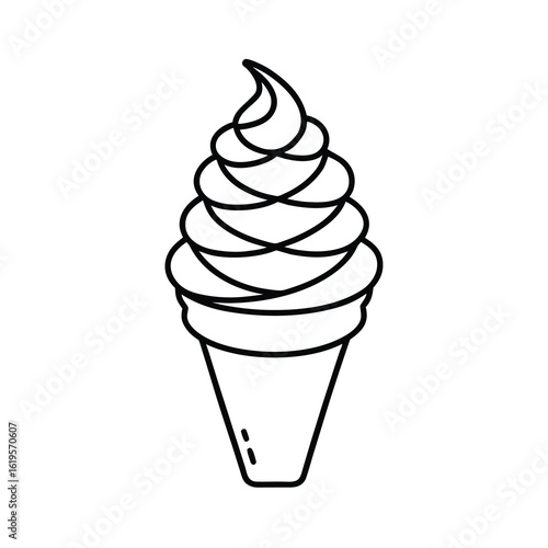 soft serve ice cream cone line art