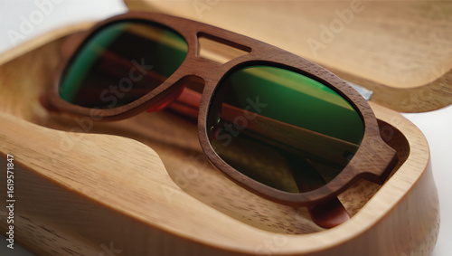 Wooden Aviator Sunglasses in a Matching Wood Case Eco Friendly Style and Sustainable Fashion Trend