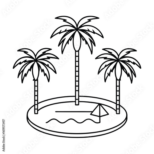 tropical pool oasis with palm trees