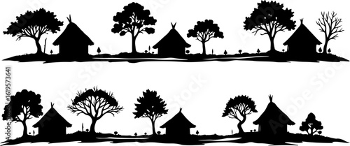 Village Life Silhouettes – Family Moments in Nature"