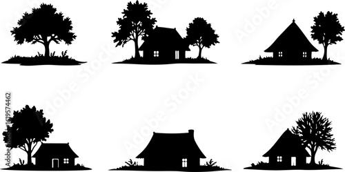 Village Life Silhouettes – Family Moments in Nature"