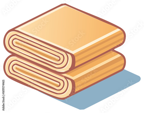 Stacked folded soft towels in warm neutral colors with a subtle shadow