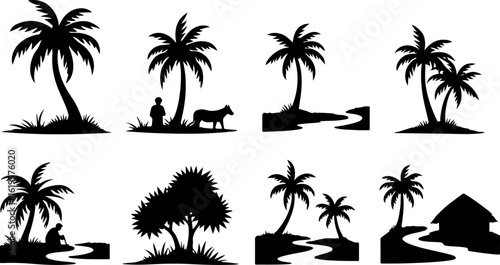 Village Life Silhouettes – Family Moments in Nature"