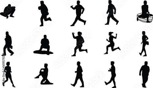 People silhouettes poses