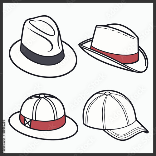 Cartoon icon of a straw hat isolated