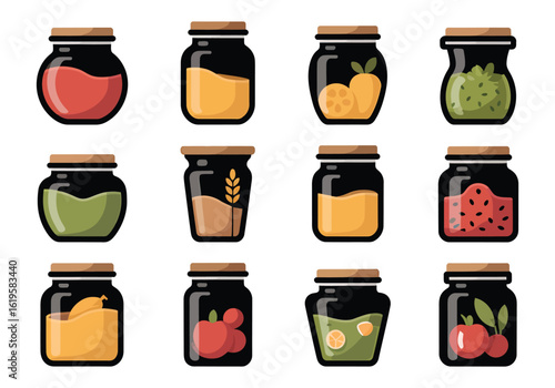 Assorted Jars of Delicious Preserves and Jams Featuring Various Fruits and Flavors for Culinary Delights and Home Canning