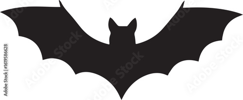 Bat silhouette vector illustration dark background on transparent background