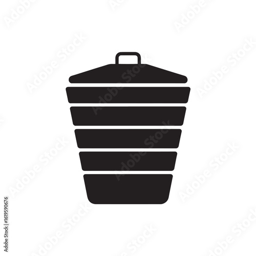 Black compost bin with lid and handle container waste