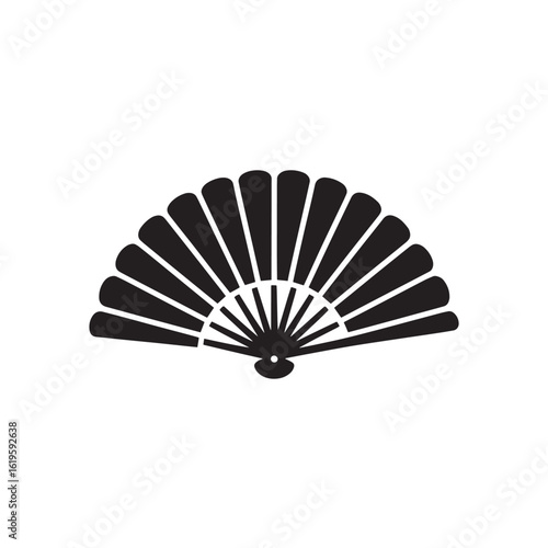Black fan icon open spread vector