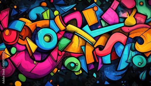 Wallpaper Mural Vibrant, abstract graphic design with bold, colorful shapes Torontodigital.ca
