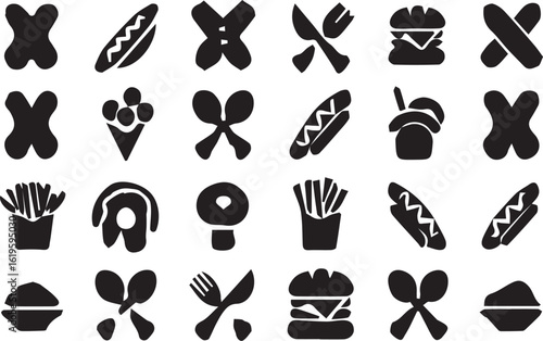 set of  food icons