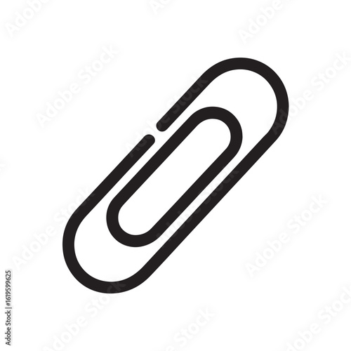 Black paperclip icon office stationery