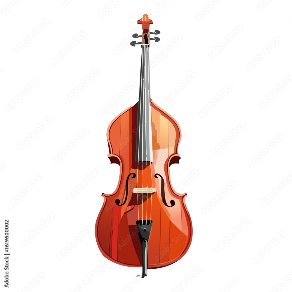 Fototapeta premium Double bass string instrument music vector graphic design