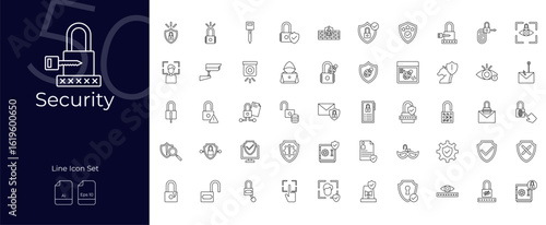 Security Line Editable Icons set. Vector illustration in modern thin line style of Security icons: protection, lock, privacy, etc