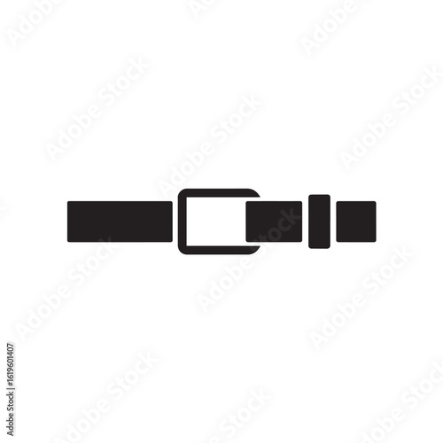 Black seatbelt buckle icon vector graphic safety strap
