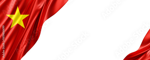 Fotografi Vietnam flag banner isolated on white background 3D render