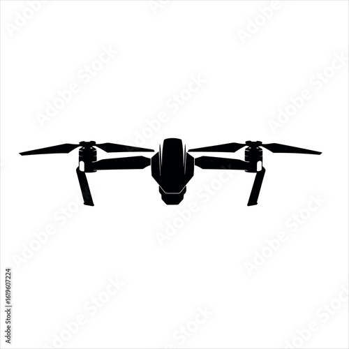 A black drone with propellers