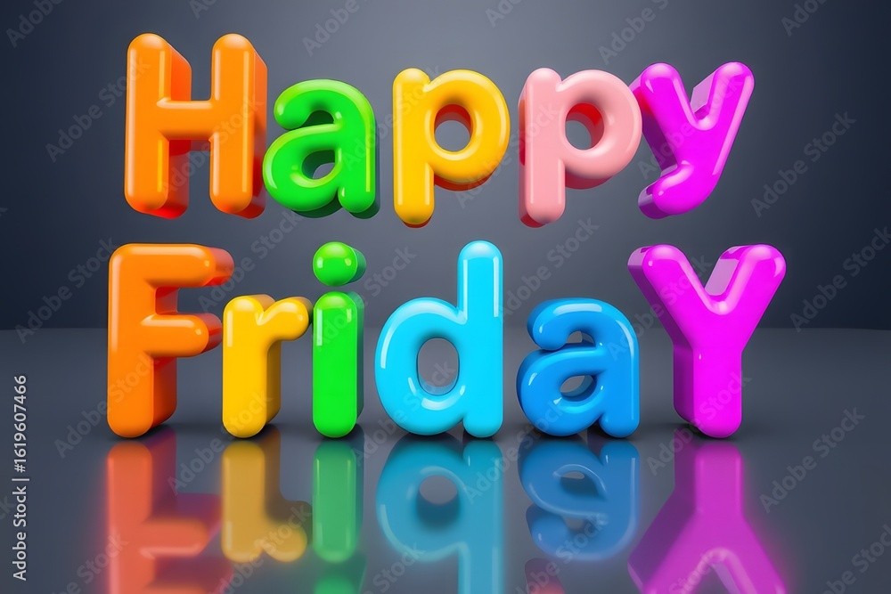 Happy Friday Typography with Joyful Expression Happy Friday Typography with Joyful Expression