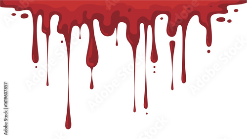 Crimson Blood Drips on a White Background