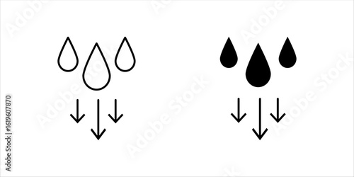 humidity level up and down icon set , . vector illustration, pictogram isolated on white background. color editable
