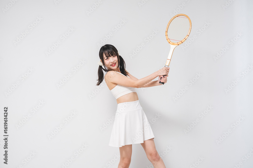 テニスウェアの女性 テニスウェアの女性