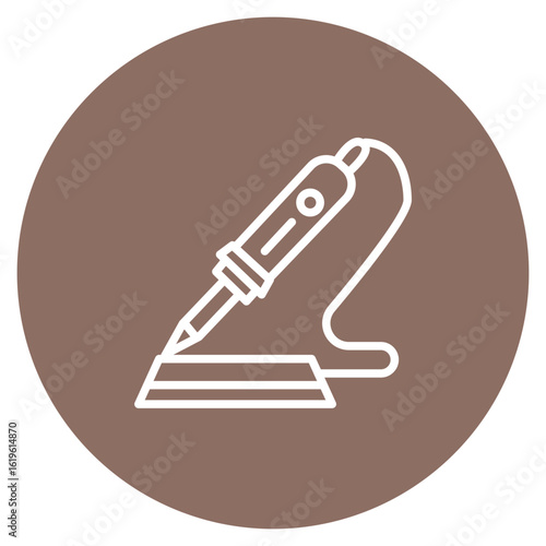 Soldering Iron icon vector image. Can be used for Electrician Tools.